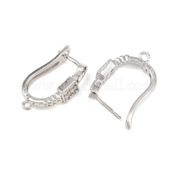 Reperti per orecchini a cerchio in zircone chiaro con micro pavé di ottone&nbsp;KK-K340-35P