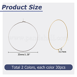 120 шт. 2 цвета фурнитура для сережек-колец из хирургической нержавеющей стали 316&nbsp;STAS-HS0001-25