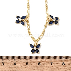 Ожерелья с подвесками в виде бабочек из латуни с микропаве и кубическим цирконием&nbsp;NJEW-B157-23G