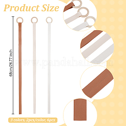 6 шт. 3 цвета искусственная кожа бант для хранения настенный подвесной декор&nbsp;HJEW-OC00105