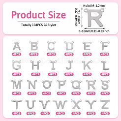 104 шт. 26 стиля подвески-соединители из нержавеющей стали с буквами&nbsp;FIND-TA0008-42