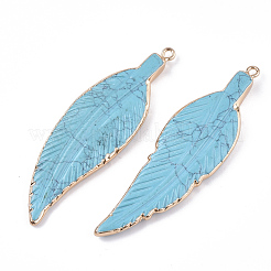 Гальванические синтетические бирюзовые большие кулоны&nbsp;G-S344-66B