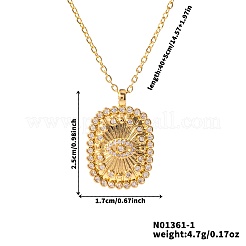 Латунные микропаве прозрачные кубические цирконии ожерелья с подвесками таро от сглаза FT3640-1