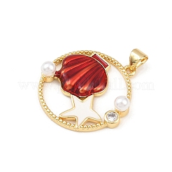 Кулоны с фианитами из латуни&nbsp;KK-L251-22G-02