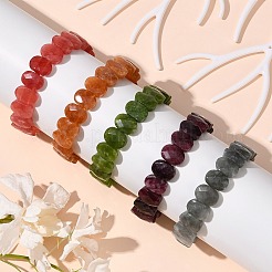 Овальные браслеты из натурального малайзийского нефрита с бусинами G-P589-02A