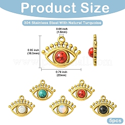 5 шт. 5 стиля натуральная бирюза и хаулит&nbsp;STAS-YW0002-52