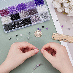 900 Stück 15 Stile DIY Schmuck-Sets mit runden Perlen&nbsp;DIY-AR0004-64