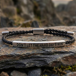 Не позволяйте трудным дням победить. Браслеты с мотивационной цитатой из нержавеющей стали 304.&nbsp;KL3907-2