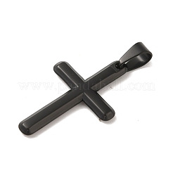 304ステンレスペンダント  クロスチャーム  宗教  ブラック  37x23x3mm  穴：8x5mm&nbsp;STAS-C105-01EB