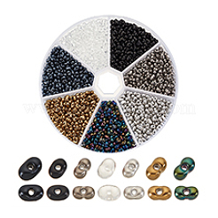 Около 1770 шт. двухцветных непрозрачных стеклянных бусин SEED-PH0002-23