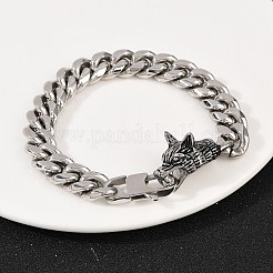 Браслеты из кубинской цепи из нержавеющей стали 304 для мужчин BJEW-I321-01ASP