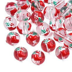 Perles de verre émaillées transparentes&nbsp;LS-GLAA-N049-029