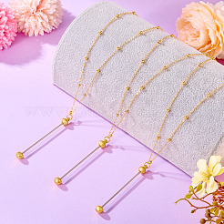 Изготовление ожерелья-цепочки из латуни с круглым шариком NJEW-TAC0019