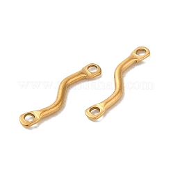 イオンプレーティング（IP）304ステンレススチールリンクコネクタチャーム  ツイストバー  18KGP本金メッキ  14x2.5x1.2mm  穴：1.2mm&nbsp;STAS-Q323-12G