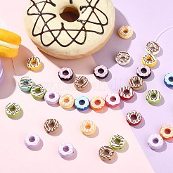 ベーキングペイント、アクリルビーズ  dount  ミックスカラー  15.5x6mm  穴：3mm&nbsp;MACR-CJZ0001-06