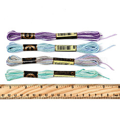 24 моток 6 цвета 6-слойная полиэфирная мулине для вышивания OCOR-FS0001-04