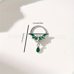 Gothic-Nasenring aus 316er Chirurgenstahl mit grüner Emaille-Fledermaus-Motiv und tropfenförmigen Anhängern für Damen und Herren – Partyschmuck&nbsp;YQ2645