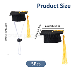 Mini sombrero de graduación de tela de fieltro con borlas&nbsp;AJEW-WH0070-47