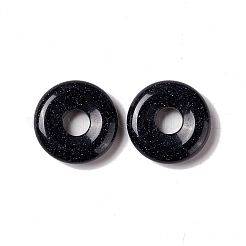 合成ブルーゴールドストーン青金砂石ペンダント  ドーナツ/パイディスク チャーム チャーム  20x5~7mm  穴：4~6mm&nbsp;G-E135-03E