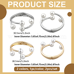 2 шт. браслеты-манжеты из сплава 2 цветов&nbsp;BJEW-GO0001-06