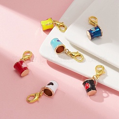 Чайная чашка с подвеской из эмали из сплава сердца HJEW-JM01041