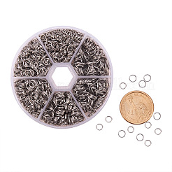 304ステンレススチールスプリットリングスプリットリング外径5-8mmジュエリー作り用  5~8x0.6~1mm  内径約4.4~7mm&nbsp;STAS-PH0004-02