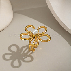 Кольца-манжеты в европейском стиле из нержавеющей стали 304 с полыми цветами для женщин ST2158-2