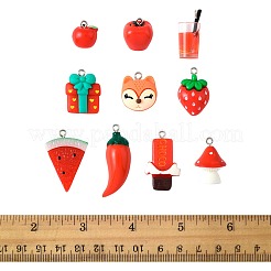 10 шт. 10 стиля подвески из непрозрачной смолы с имитацией овощей&nbsp;CRES-FS0001-28