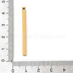 304ステンレスペンダント  長方形チャーム  艶出し  イオンプレーティング（ip）  ゴールドカラー  40x3x3mm  穴：1.6mm&nbsp;SA-E001-01G-A