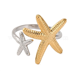 Двухцветные манжетные кольца из нержавеющей стали 304 RJEW-S635-01GP-M