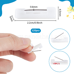 鉄製ピン付きプラスチック製安全粘着バックバーピン  ID名札やクラフト用の長方形  ホワイト  22x5x6mm  ピン：0.5mm&nbsp;KY-PH0001-34A-02