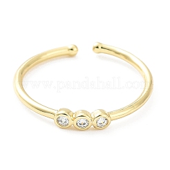 Кольца-манжеты из латуни с микропаве из прозрачного кубического циркония RJEW-C043-10G