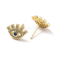 Сапфировые серьги-гвоздики со стразами EJEW-M209-07G