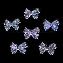 クリア樹脂カボション  グリッターパウダー付き  蝶結び  ミックスカラー  8x11x3mm&nbsp;CRES-N030-008-B