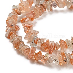 Brins de perles en éclats de pierre de soleil naturelle d'Arusha&nbsp;X-G-G905-13
