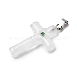 Подвески-кресты из натурального кварца&nbsp;KK-D021-04K-P