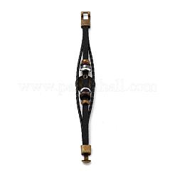 Плетеный кожаный шнур ретро многорядные браслеты&nbsp;BJEW-L616-20J