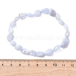 Натуральный голубой кружевной агат бисером стрейч браслеты BJEW-F414-02B-12