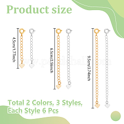 18 шт. 6-х стилистический латунный удлинитель цепи FIND-NB00002