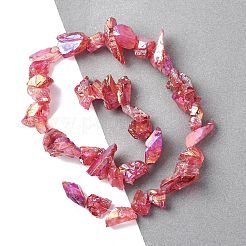 1 нить гальванизированных бусин из натурального кварца&nbsp;G-PA0001-18B