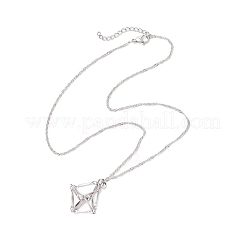 304 нержавеющая сталь пустой макраме мешочек кулон сингапурская цепочка ожерелья&nbsp;NJEW-JN05284-01