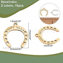 16 шт. подвески из нержавеющей стали 201 двух цветов&nbsp;STAS-CA0001-52