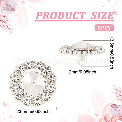 6 шт. пуговицы со стразами из сплава BUTT-FG0001-09B