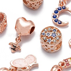 10 шт. 10 стиля из сплава со стразами в европейском стиле MPDL-FS0001-01RG