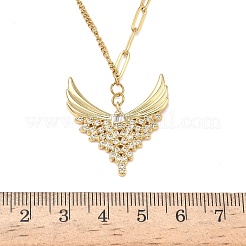 Ожерелья с подвесками из нержавеющей стали 304 с микропаве из прозрачных кубических цирконий для женщин NJEW-Z103-01G-07