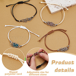 8 шт. 4 цвета 304 нержавеющая сталь макраме мешочек для изготовления браслета для держателя камня AJEW-PH0011-84