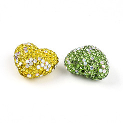 Бусины из полимерной глины в форме сердца со стразами PORC-N010-01