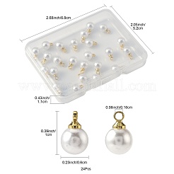 24 шт. подвески из АБС-пластика с имитацией жемчуга KK-FS0001-78