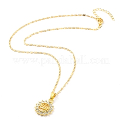 Ожерелья с подвесками из золотого сплава и стразами&nbsp;LS-NJEW-P284-01G