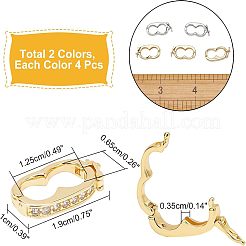 8 шт. 2-х цветная латунная застежка-крутилка в виде арахиса KK-CA0003-05